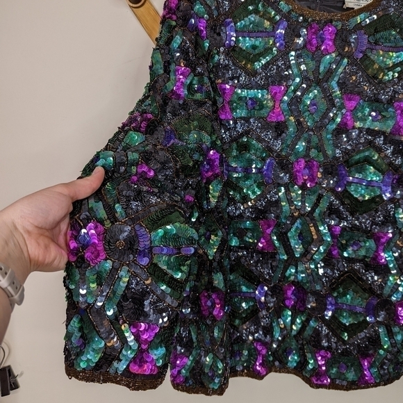 Vintage Talbot's Silk Sequin 80s Long Sleeve Blouse Sweater - Picture 4 of 10